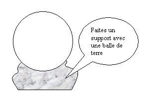 mod&egrave;le dispos&eacute; sur une balle de terre pour r&eacute;alisation de l'enterrage