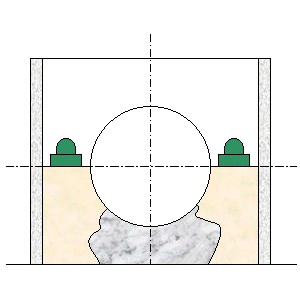 mise en place des tenons avant le coulage de la premi&egrave;re partie du moule
